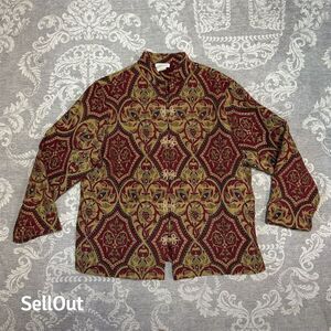 DB Sport Women's XL Velvet Blazer Multicolor Damask Formal Jacket